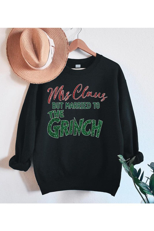 MRS. CLAUS GRINCH FLEECE SWEATSHIRT - Christmas