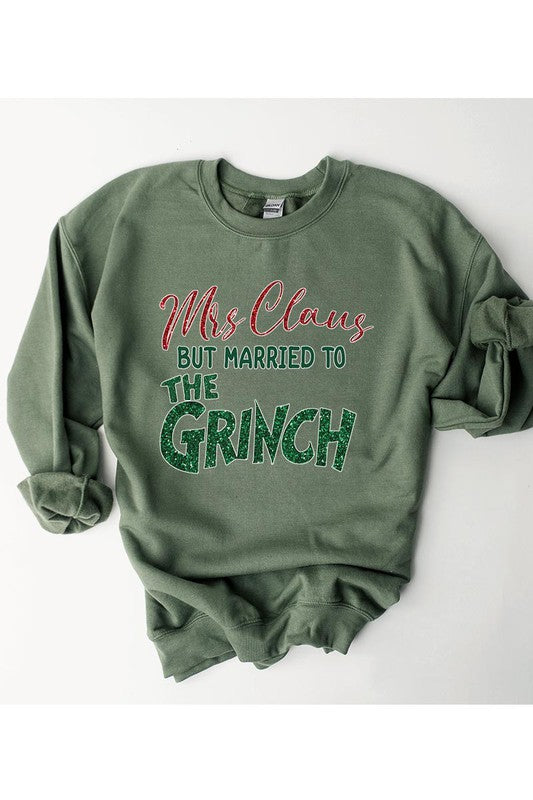 MRS. CLAUS GRINCH FLEECE SWEATSHIRT - Christmas