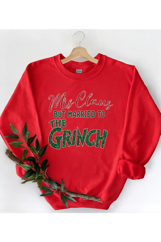 MRS. CLAUS GRINCH FLEECE SWEATSHIRT - Christmas