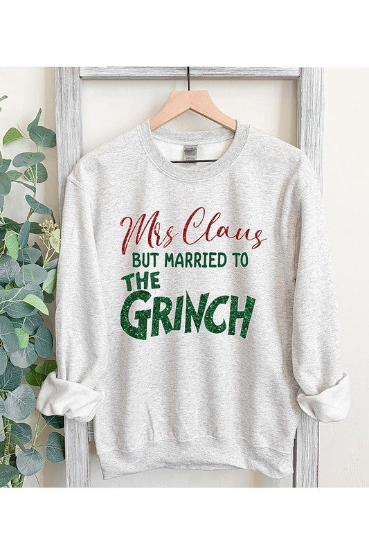 MRS. CLAUS GRINCH FLEECE SWEATSHIRT - Christmas