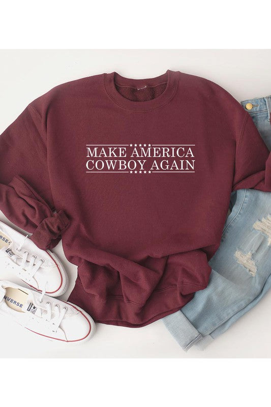 MAKE AMERICA COWBOY AGAIN FLEECE SWEATSHIRT