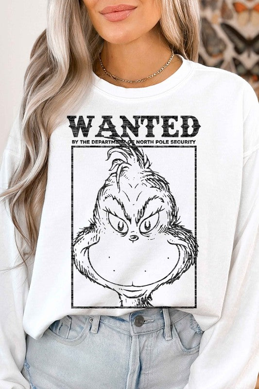 WANTED GRINCH GRAPHIC SWEATSHIRT - Christmas