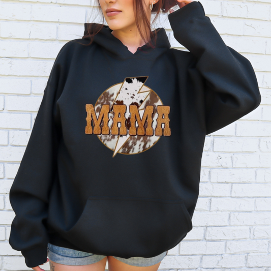 Mama Cowhide Hoodie- Sweatshirt