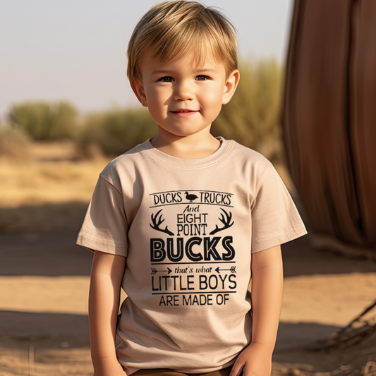 Ducks Trucks And Eight Point Bucks Boys Toddler Short Sleeve Tee - Kids