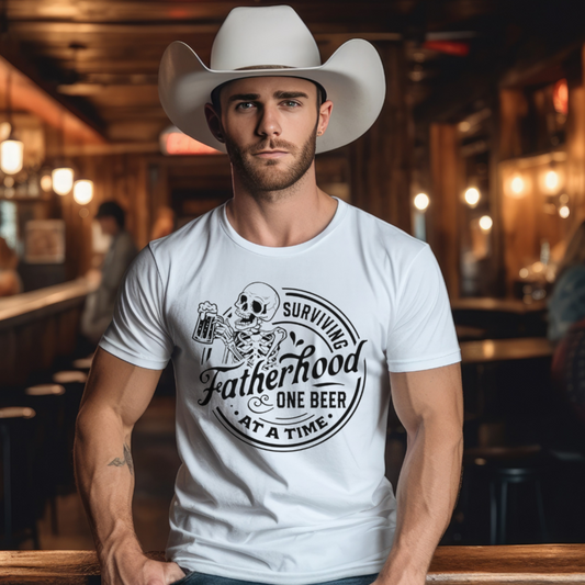 Surviving Fatherhood One Beer At A Time Mens Tshirt - Men's